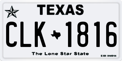 TX license plate CLK1816
