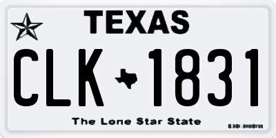 TX license plate CLK1831