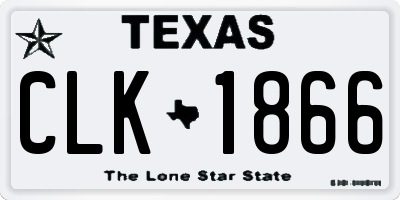 TX license plate CLK1866