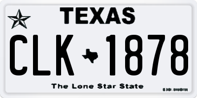 TX license plate CLK1878