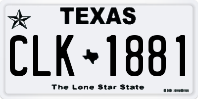 TX license plate CLK1881