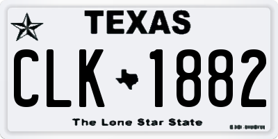 TX license plate CLK1882