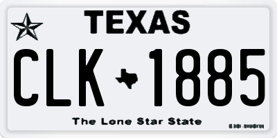 TX license plate CLK1885