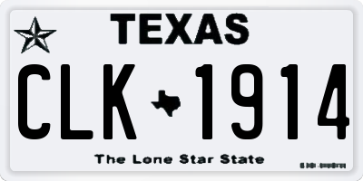TX license plate CLK1914