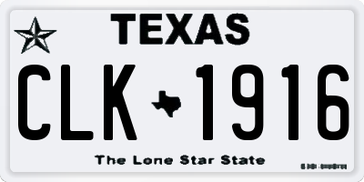 TX license plate CLK1916