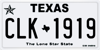 TX license plate CLK1919