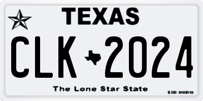 TX license plate CLK2024