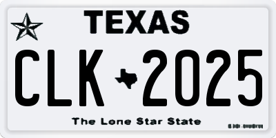 TX license plate CLK2025