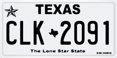 TX license plate CLK2091