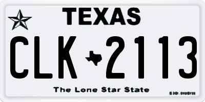 TX license plate CLK2113