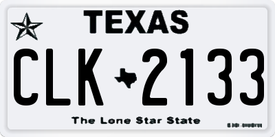 TX license plate CLK2133