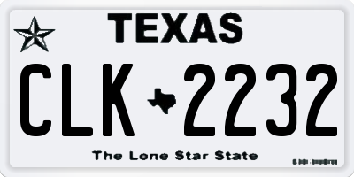 TX license plate CLK2232