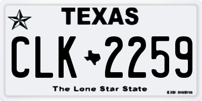 TX license plate CLK2259