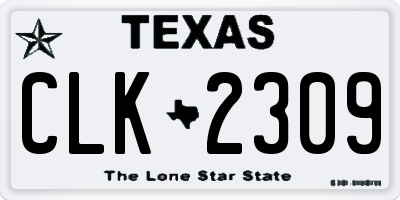 TX license plate CLK2309