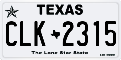 TX license plate CLK2315