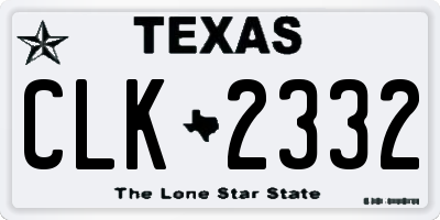 TX license plate CLK2332