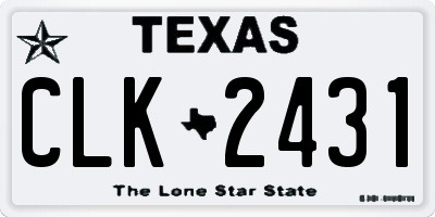 TX license plate CLK2431