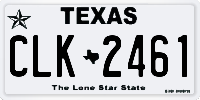 TX license plate CLK2461