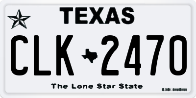 TX license plate CLK2470