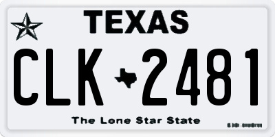 TX license plate CLK2481