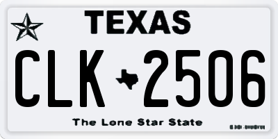 TX license plate CLK2506