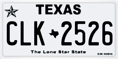 TX license plate CLK2526