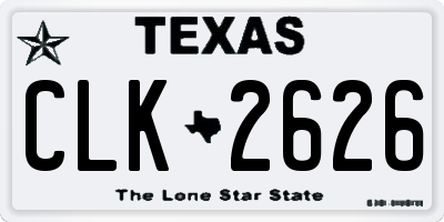 TX license plate CLK2626
