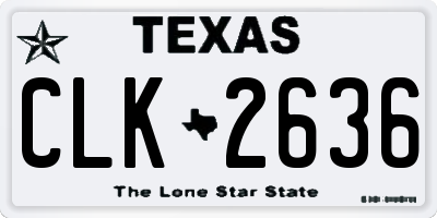TX license plate CLK2636
