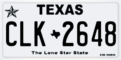 TX license plate CLK2648