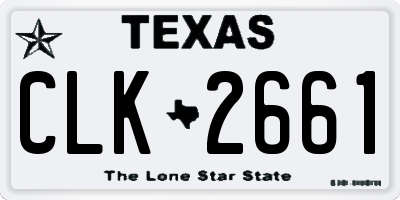 TX license plate CLK2661