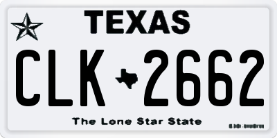 TX license plate CLK2662