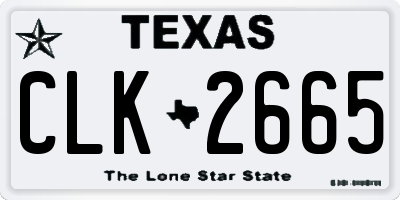 TX license plate CLK2665