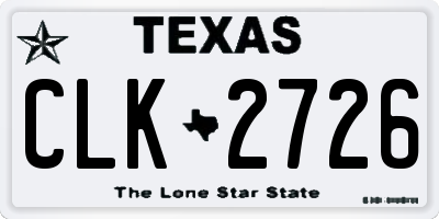 TX license plate CLK2726