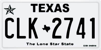 TX license plate CLK2741
