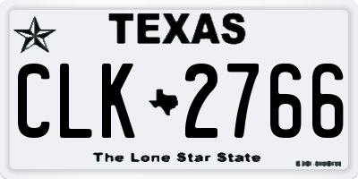 TX license plate CLK2766
