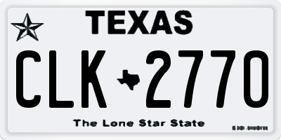 TX license plate CLK2770
