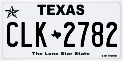 TX license plate CLK2782