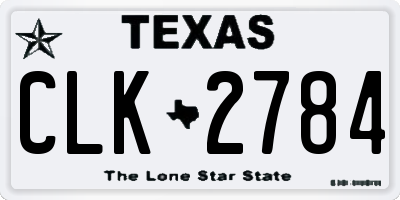 TX license plate CLK2784