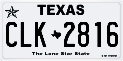 TX license plate CLK2816