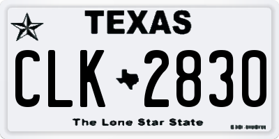 TX license plate CLK2830