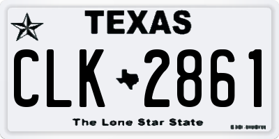 TX license plate CLK2861