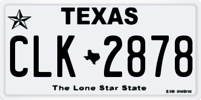 TX license plate CLK2878