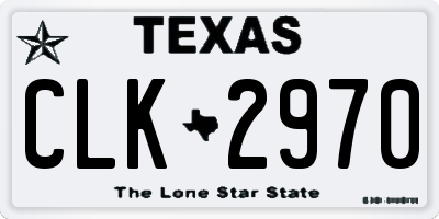 TX license plate CLK2970