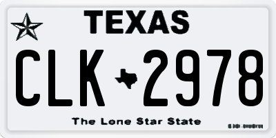 TX license plate CLK2978
