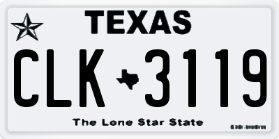 TX license plate CLK3119