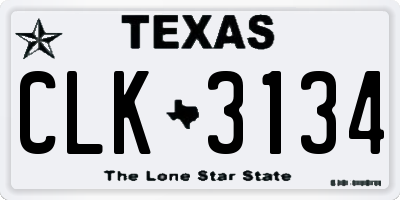 TX license plate CLK3134