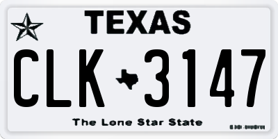 TX license plate CLK3147