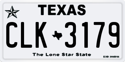 TX license plate CLK3179