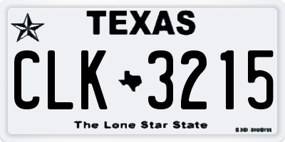 TX license plate CLK3215
