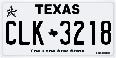 TX license plate CLK3218